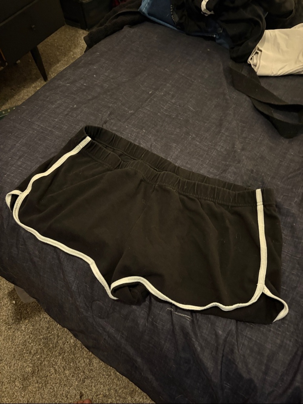 No Boundaries Black Athletic Shorts with White Trim